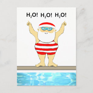 Schwimmer-Weihnachtskarte Postkarte