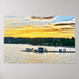 Schwimmerflugzeuge auf dem Lake Coeur d'Alene, Ida Poster