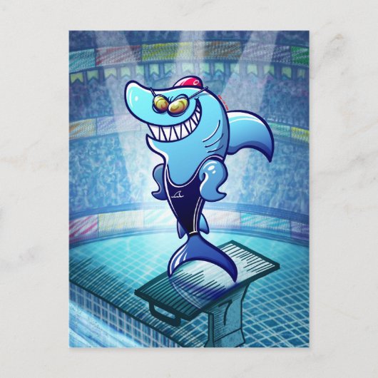 Schwimmerhai Postkarte (Vorderseite)