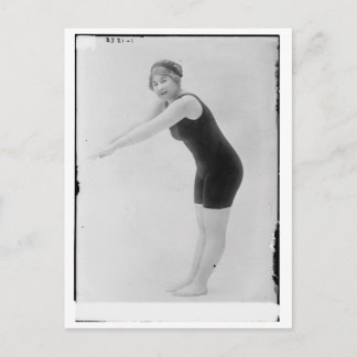 Schwimmerin im Vintage-Stil Postkarte