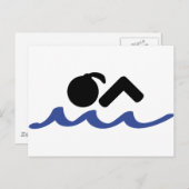 Schwimmerin Postkarte (Vorne/Hinten)