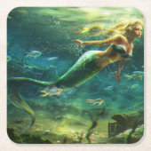 Schwimmerin Rechteckiger Pappuntersetzer (Vorderseite)