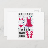 Schwimmerinnen - in Liebe mit dem Schwimmen Postkarte (Vorne/Hinten)