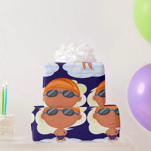 Schwimmerjunge mit Schwimmbrille und Schwimmanzug Geschenkpapier