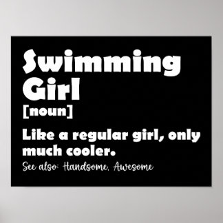 Schwimmermädchen Definition Funny Swimmer Girls Poster