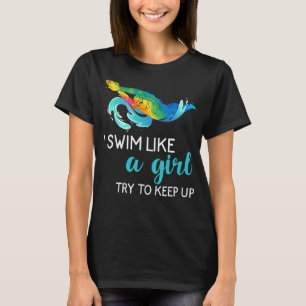 Schwimmermädchen Frauen schwimmen Sport Sportler S T-Shirt
