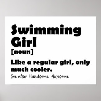 Schwimmermädchen Funny Definition Schwimmermädchen Poster