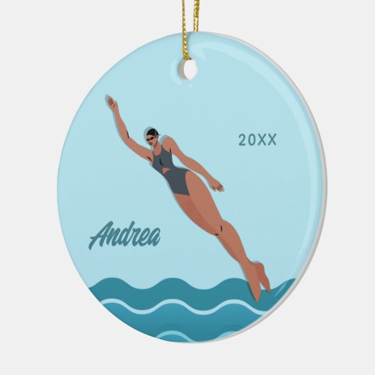 Schwimmermädchen Keramik Ornament (Links)