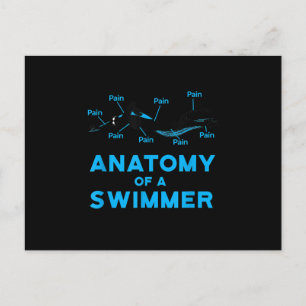 Schwimmfächer Anatomie eines Schwimmers Ankündigungspostkarte