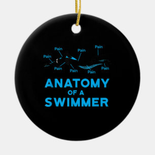 Schwimmfächer Anatomie eines Schwimmers Keramik Ornament