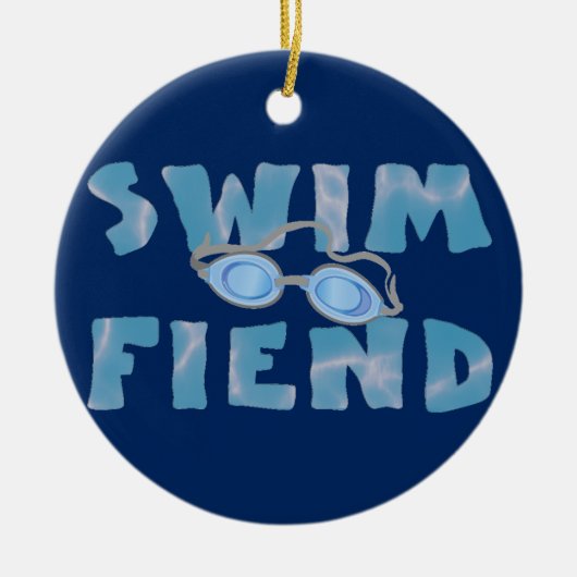 Schwimmfiend - Schwimmen Keramik Ornament (Vorne)