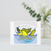 Schwimmfisch Postkarte (Stehend Vorderseite)