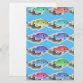 Schwimmfische Briefpapier (Vorne/Hinten)