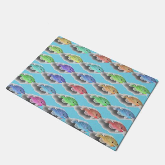 Schwimmfische Fußmatte (Schrägansicht)