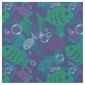 Schwimmfische und Blasen Vibranntes Reef Muster Stoff (Nahaufnahme)