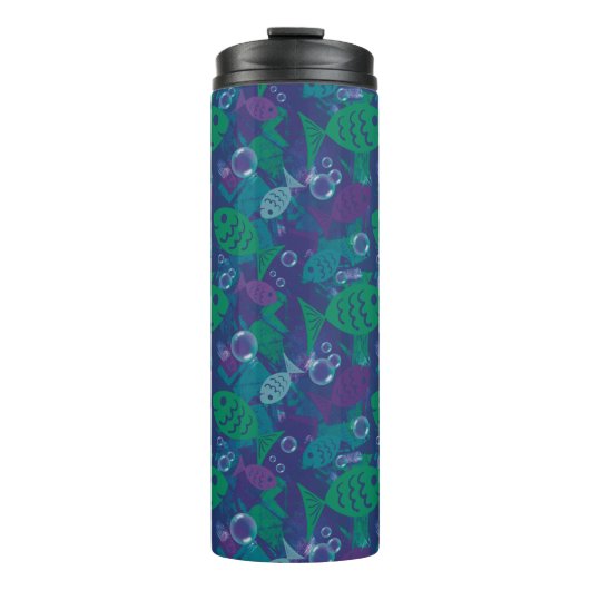 Schwimmfische und Blasen Vibranntes Reef Muster Thermosbecher (Vorderseite)