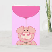 Schwimmfliegendes Schwein über der RegenbogenGebur Karte (Rückseite)