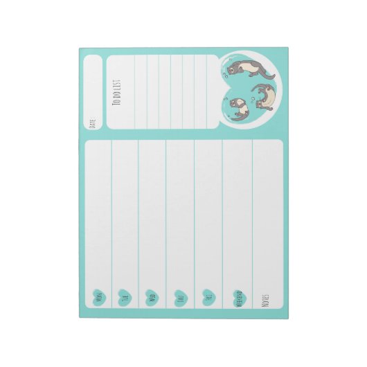 Schwimmfluss Otter Weekly Planer Notepad Notizblock (Rotiert)