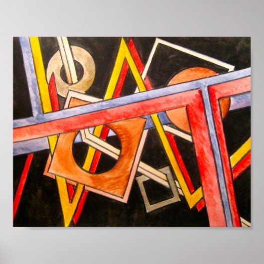 Schwimmformen - Modernes Bauhaus Geometrische Kuns Poster (Vorne)