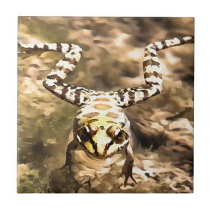 Schwimmfrösche, eingebettet in klares Wasser Paint Fliese
