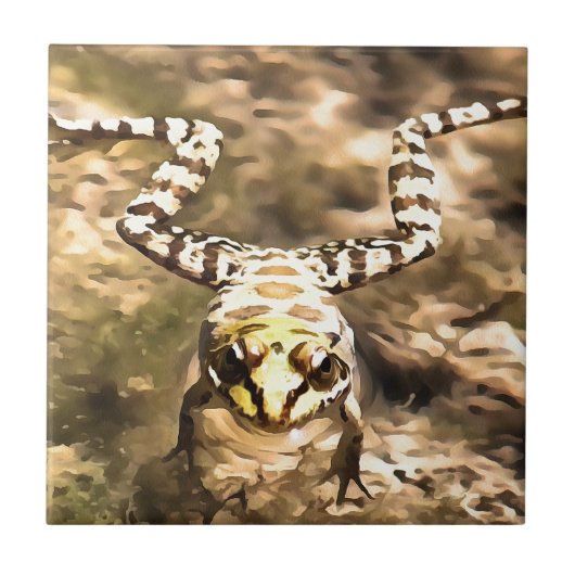 Schwimmfrösche, eingebettet in klares Wasser Paint Fliese (Vorderseite)