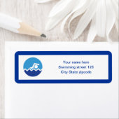 Schwimmgeschenke, Schwimmer auf einem blauen Kreis (Insitu)