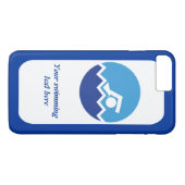 Schwimmgeschenke, Schwimmer auf einem blauen Kreis Case-Mate iPhone Hülle (Rückseite (Horizontal))
