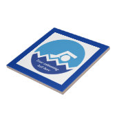 Schwimmgeschenke, Schwimmer auf einem blauen Kreis Fliese (Seite)