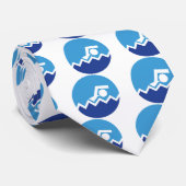 Schwimmgeschenke, Schwimmer auf einem blauen Kreis Krawatte (Gerollt)