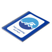 Schwimmgeschenke, Schwimmer auf einem blauen Kreis Notizblock (Linke Seite)