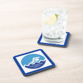 Schwimmgeschenke, Schwimmer auf einem blauen Kreis Untersetzer (Rechte Seite)