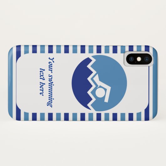 Schwimmgeschenke, Schwimmer Ikone blaue Streifen Case-Mate iPhone Hülle (Rückseite (Horizontal))