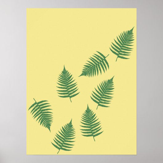 Schwimmgrüne Blätter Stilvolles Abstraktes Poster (Vorne)