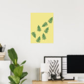 Schwimmgrüne Blätter Stilvolles Abstraktes Poster (Heimbüro)