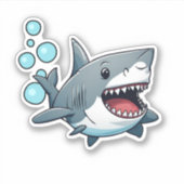 Schwimmhai Wasserdicht Aufkleber (Vorderseite)