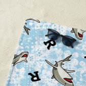 Schwimmhaie, Monogramm hinzufügen Strandtuch (Beispiel)
