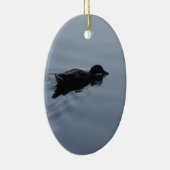 Schwimmhalle am See, Natur Bird Blauer Wildlife Keramikornament (Rechts)