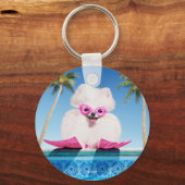 Schwimmhund in Schwimmern Schlüsselanhänger (Vorderseite)