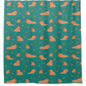 Schwimmkapybaras mit orangefarbenen duschvorhang (Vorderseite)