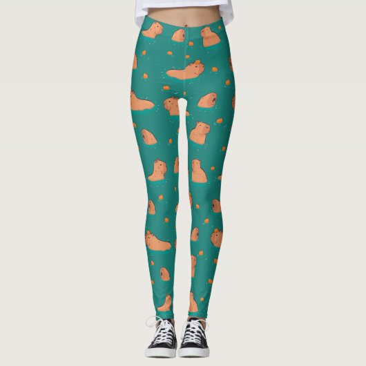 Schwimmkapybaras mit orangefarbenen leggings (Vorderseite)