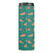 Schwimmkapybaras mit orangefarbenen thermosbecher (Rückseite)