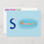 Schwimmkarte Postkarte (Vorne/Hinten)