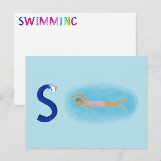 Schwimmkarte Postkarte (Vorne/Hinten)