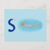 Schwimmkarte Postkarte (Vorderseite)