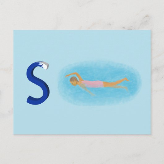 Schwimmkarte Postkarte (Vorderseite)