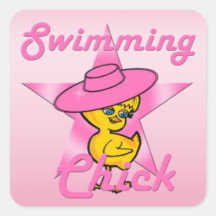 Schwimmkick #8 quadratischer aufkleber