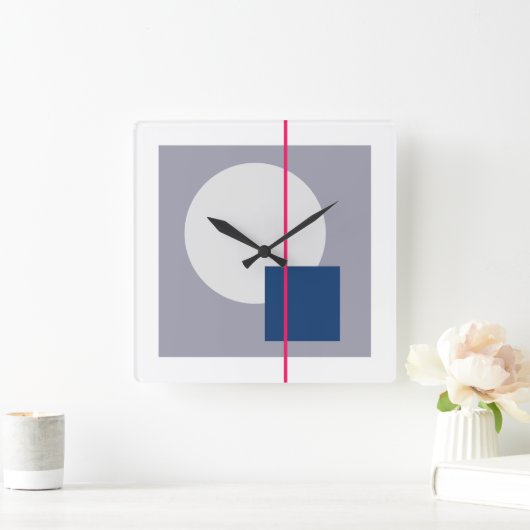 Schwimmkreis 4 quadratische wanduhr (Zuhause)