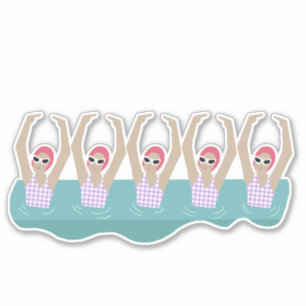 Schwimmkünstler   Künstlerische Schwimmillustrie Aufkleber