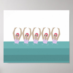 Schwimmkünstler   Synchro Swimming Design Art  Poster