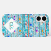 Schwimmlaps Wasserschwimmteam Muster Monogramm Case-Mate iPhone Hülle (Rückseite (Horizontal))